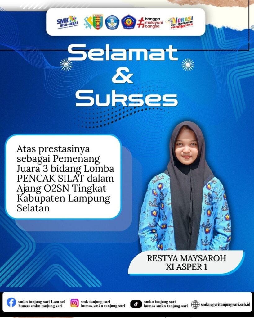 Siswi SMKN Tanjung Sari Juara 3 Pencak Silat O2SN Lamsel